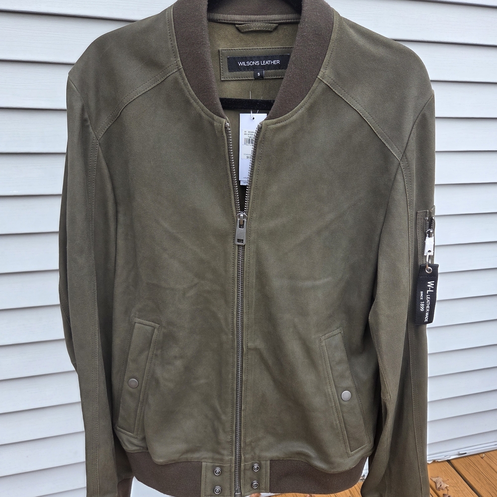 Wilsons Leather Men's Olive Bomber Jacket